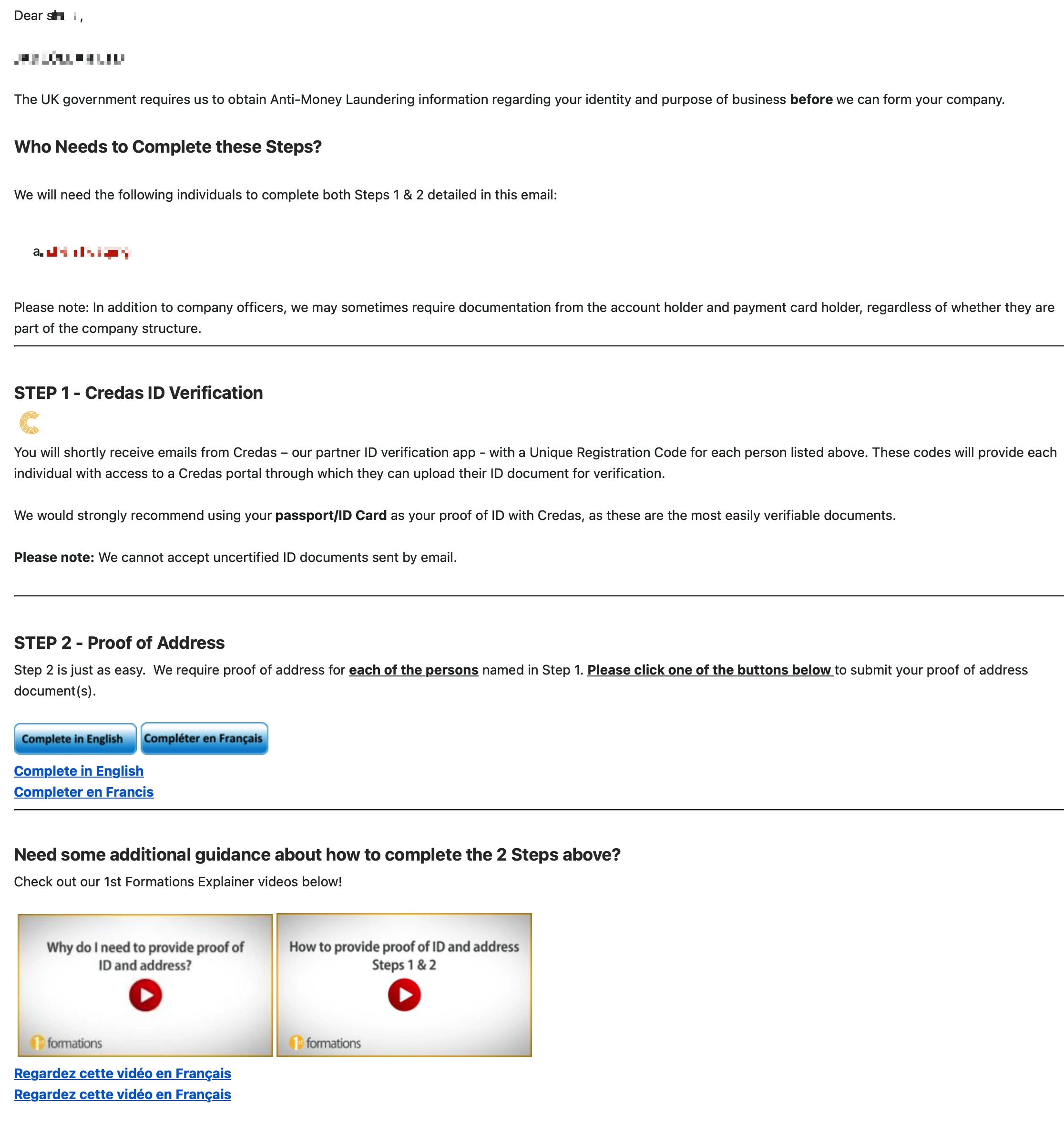 1stformations validation email